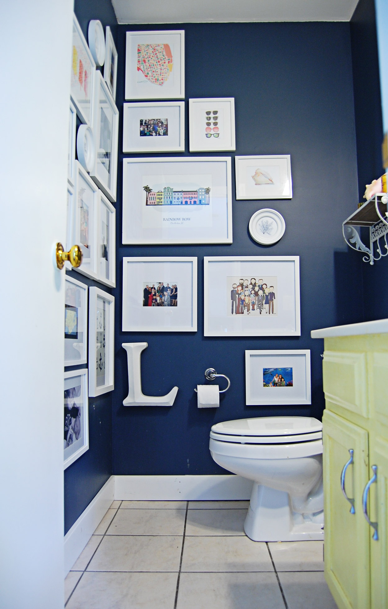 Navy Blue Powder Room - Curated Domain